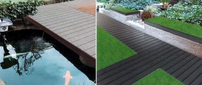 デッキ面材に人工芝と御影石を追加/セイキ総業の“選べるデッキプラス”